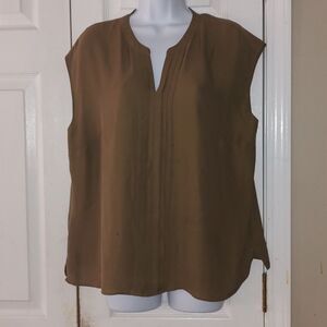Talbots  brown sleeveless dressy casual business blouse  Sz 14